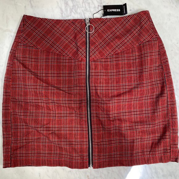 Plaid High Waisted Mini Skirt - Picture 1 of 2